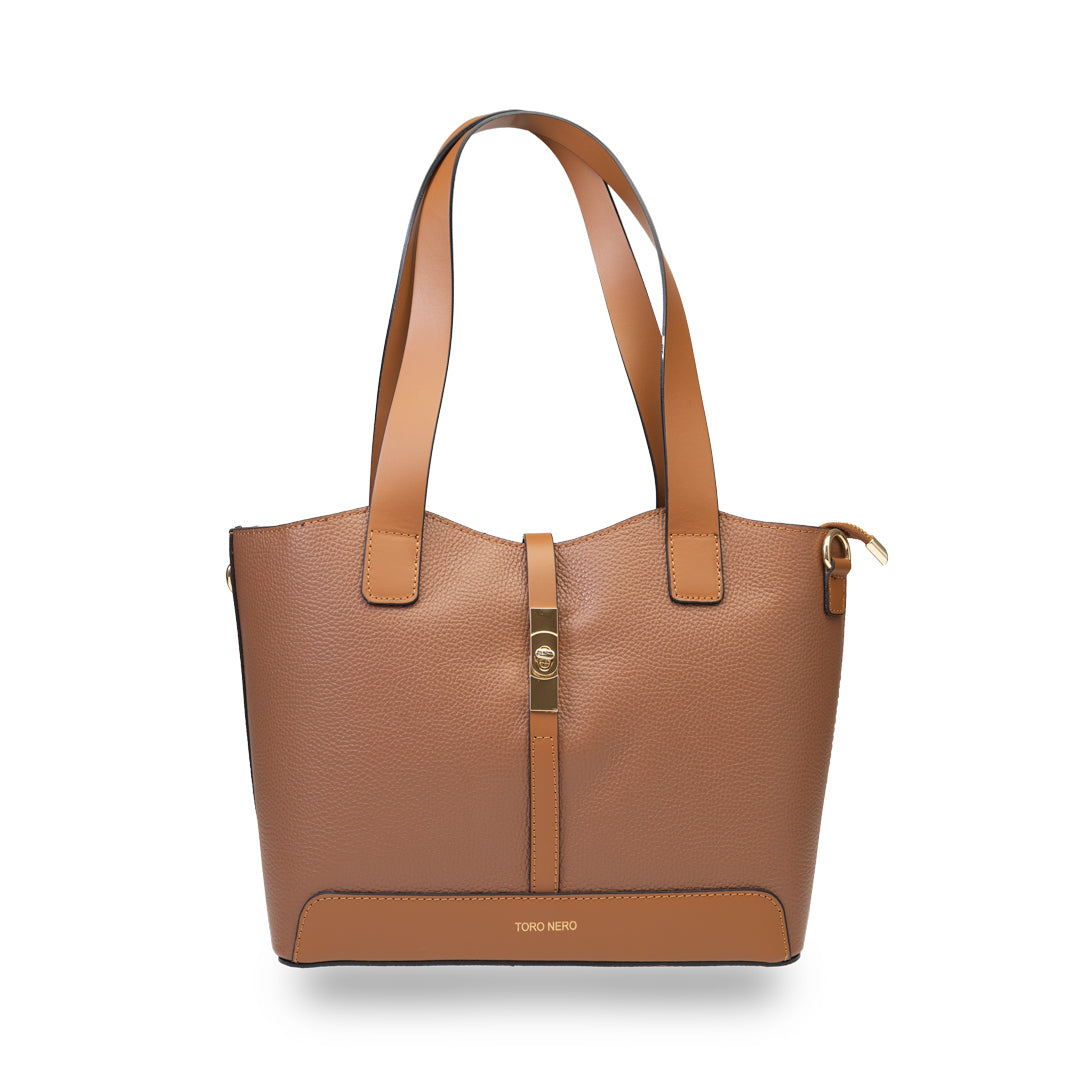 Bolso de mujer de cuero natural marrón Sorina
