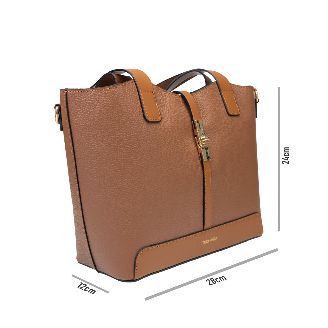 Bolso de mujer de cuero natural marrón Sorina