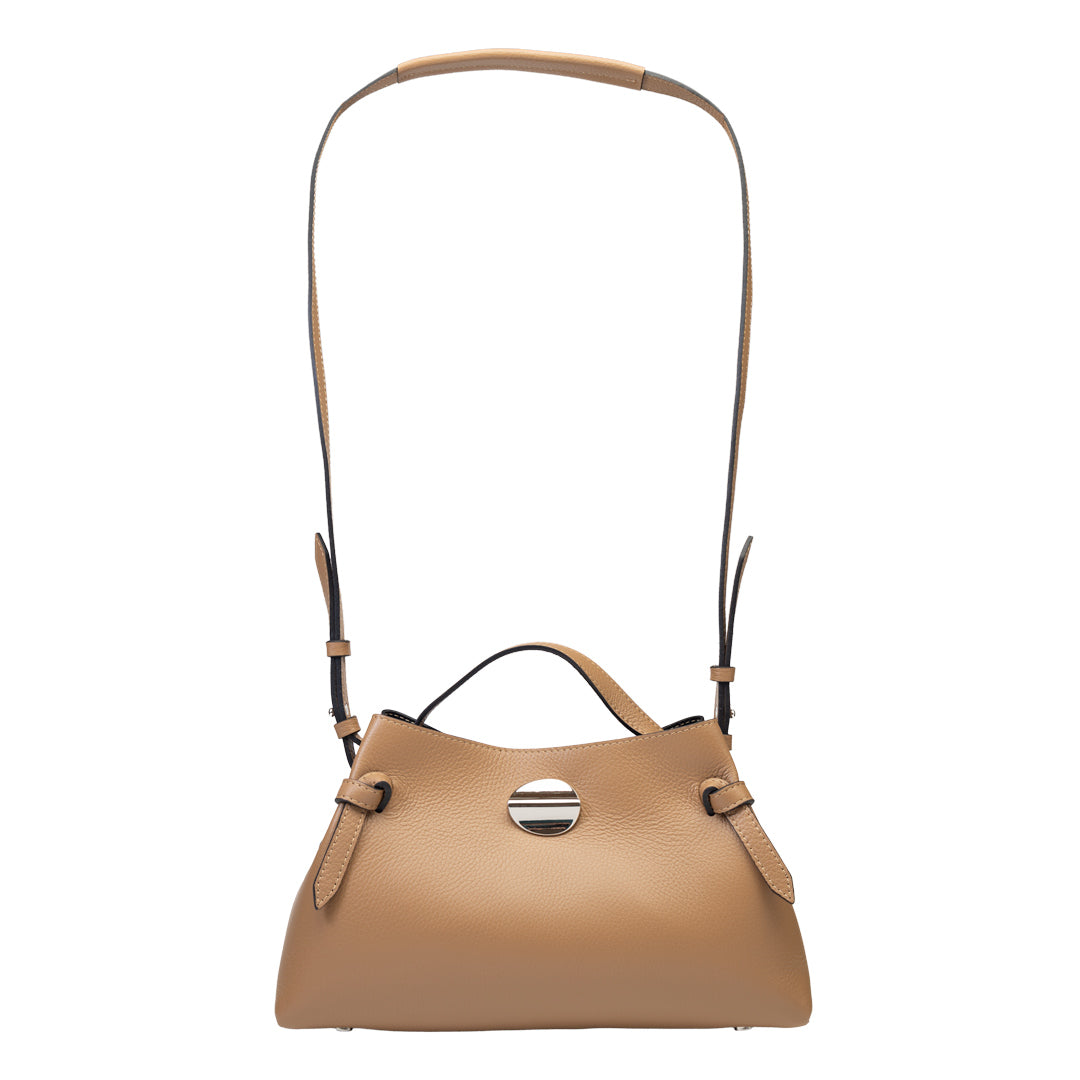 Sac à main femme en cuir véritable marron Tania