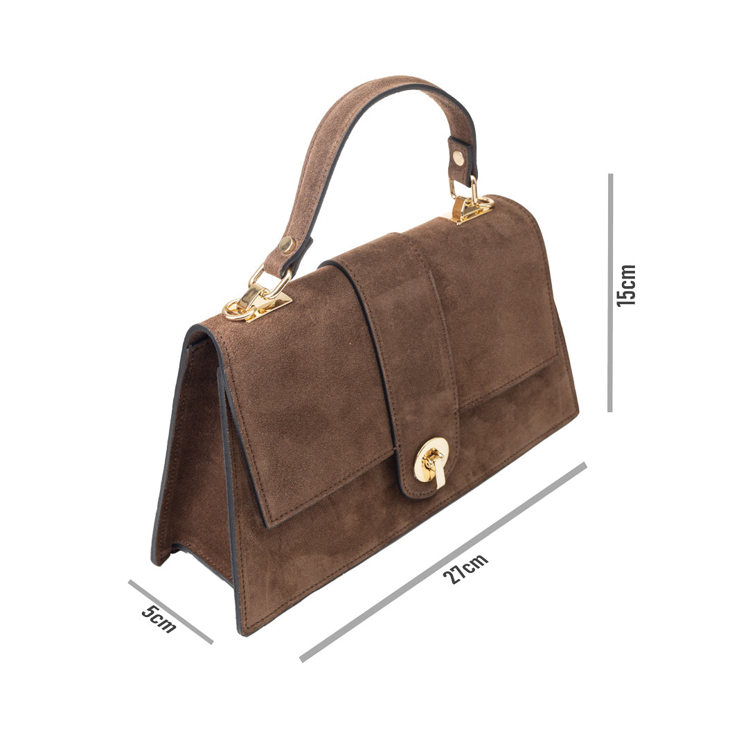 Sac à main en cuir véritable marron Vérone