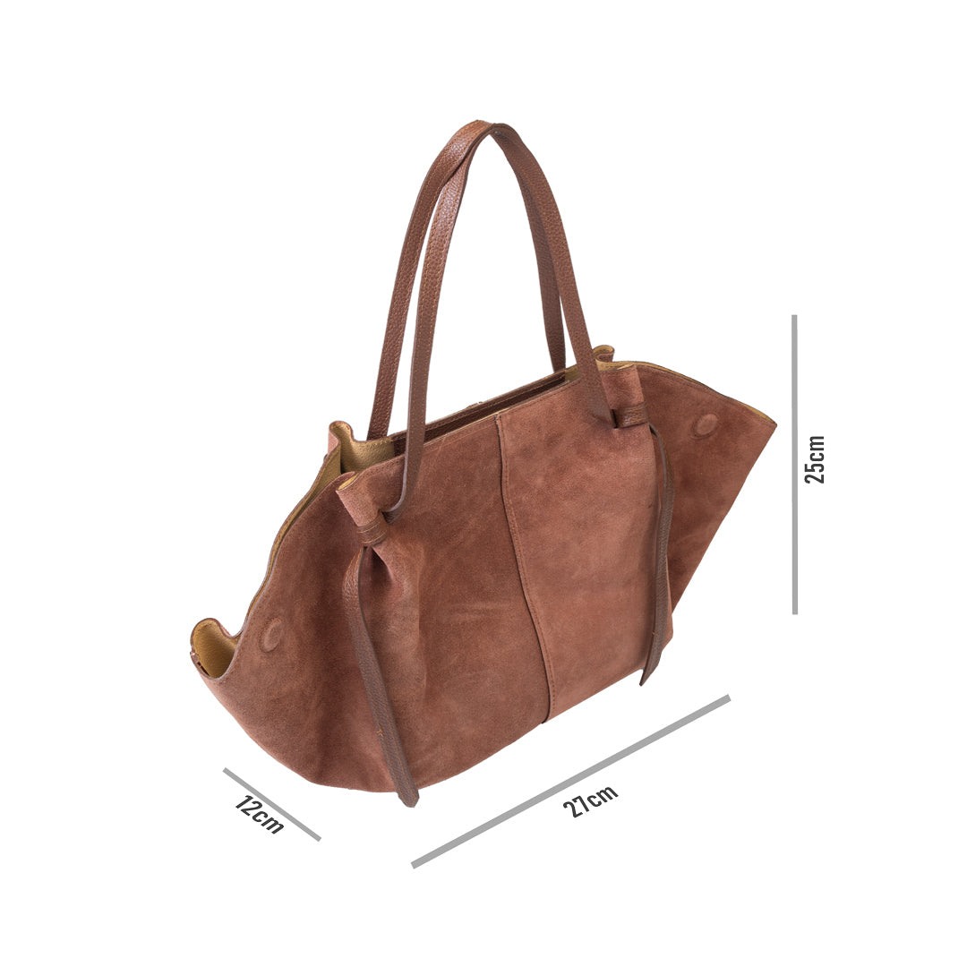 Bolso de piel natural coñac Alice para mujer
