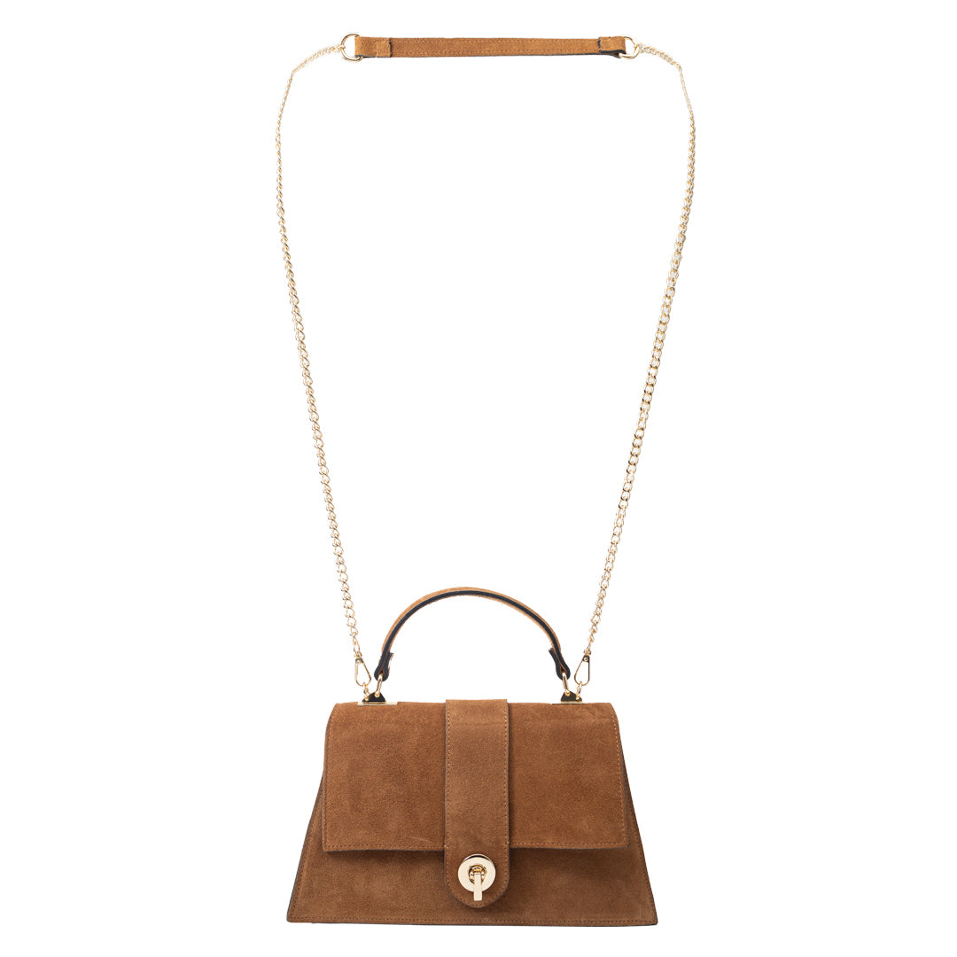Bolso de piel natural marrón claro para mujer Verona