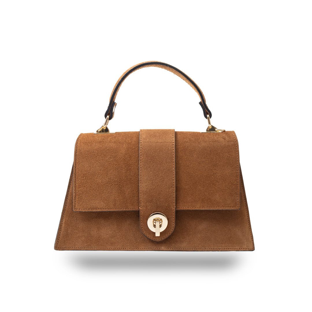 Bolso de piel natural marrón claro para mujer Verona