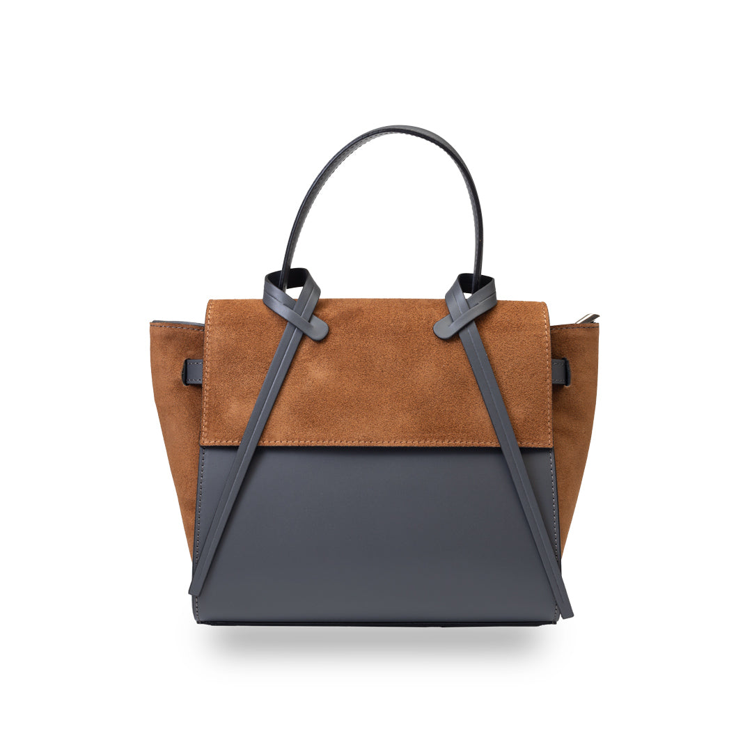 Bolso de mujer de piel natural marrón grisácea Erika