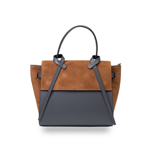 Bolso de mujer de piel natural marrón grisácea Erika