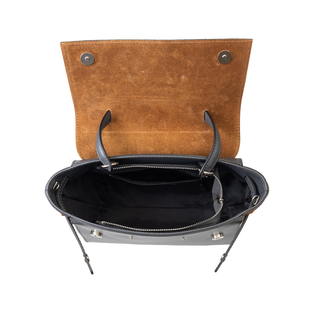 Bolso de mujer de piel natural marrón grisácea Erika