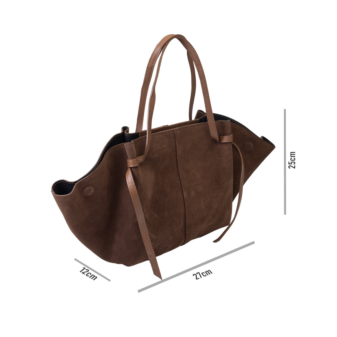 Bolso de mujer de cuero genuino marrón oscuro Alice