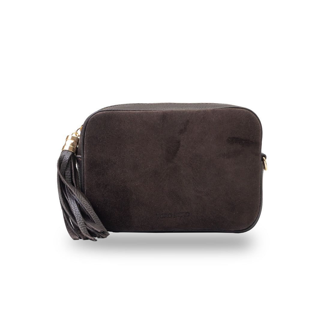 Bolso de mujer de cuero genuino marrón oscuro Ancuta