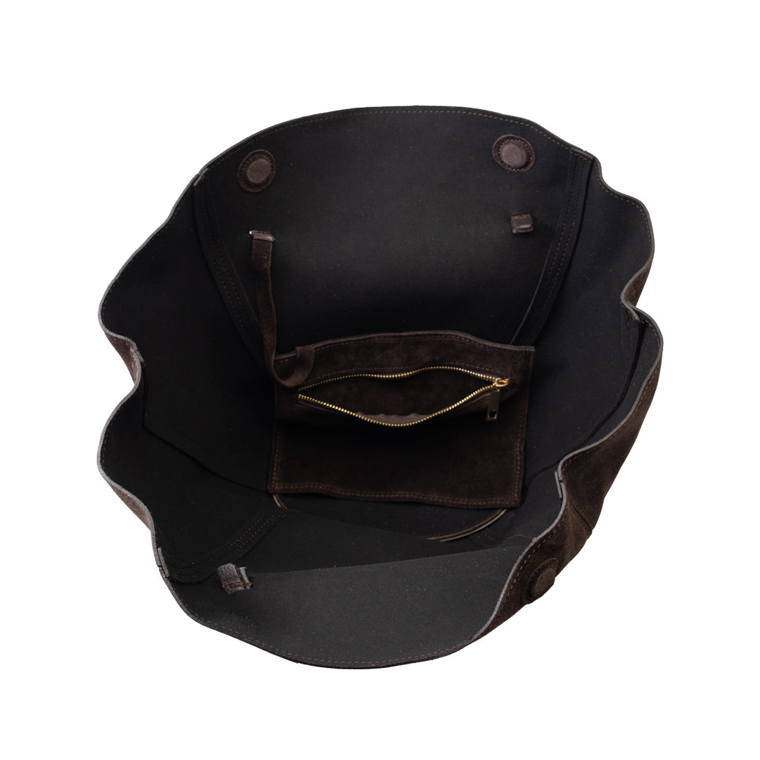 Bolso de mujer de cuero genuino marrón oscuro Diana