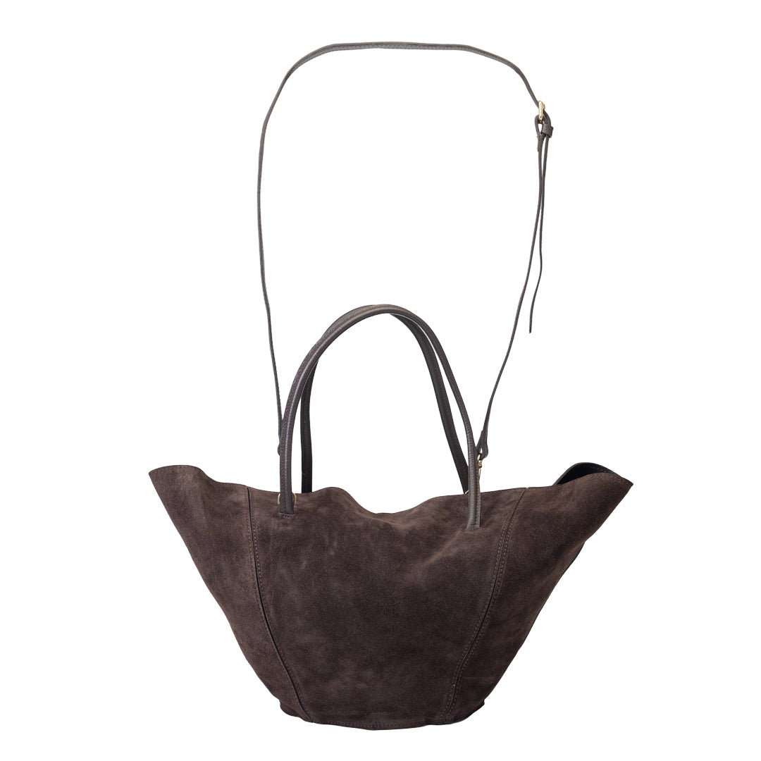 Bolso de mujer de cuero genuino marrón oscuro Diana