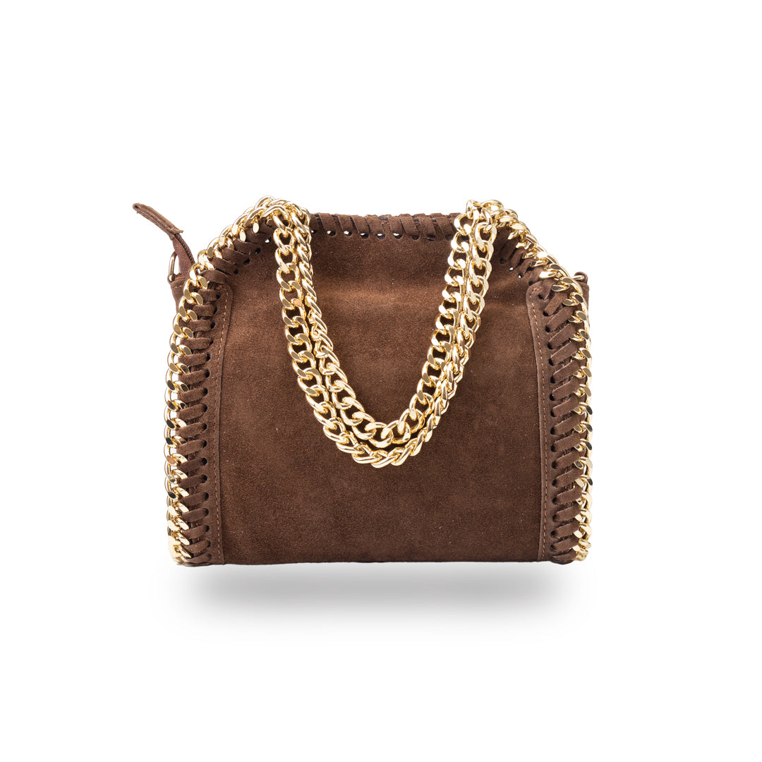 Bolso de mujer de piel natural marrón oscuro Ilona