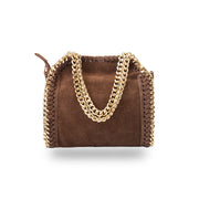 Bolso de mujer de piel natural marrón oscuro Ilona