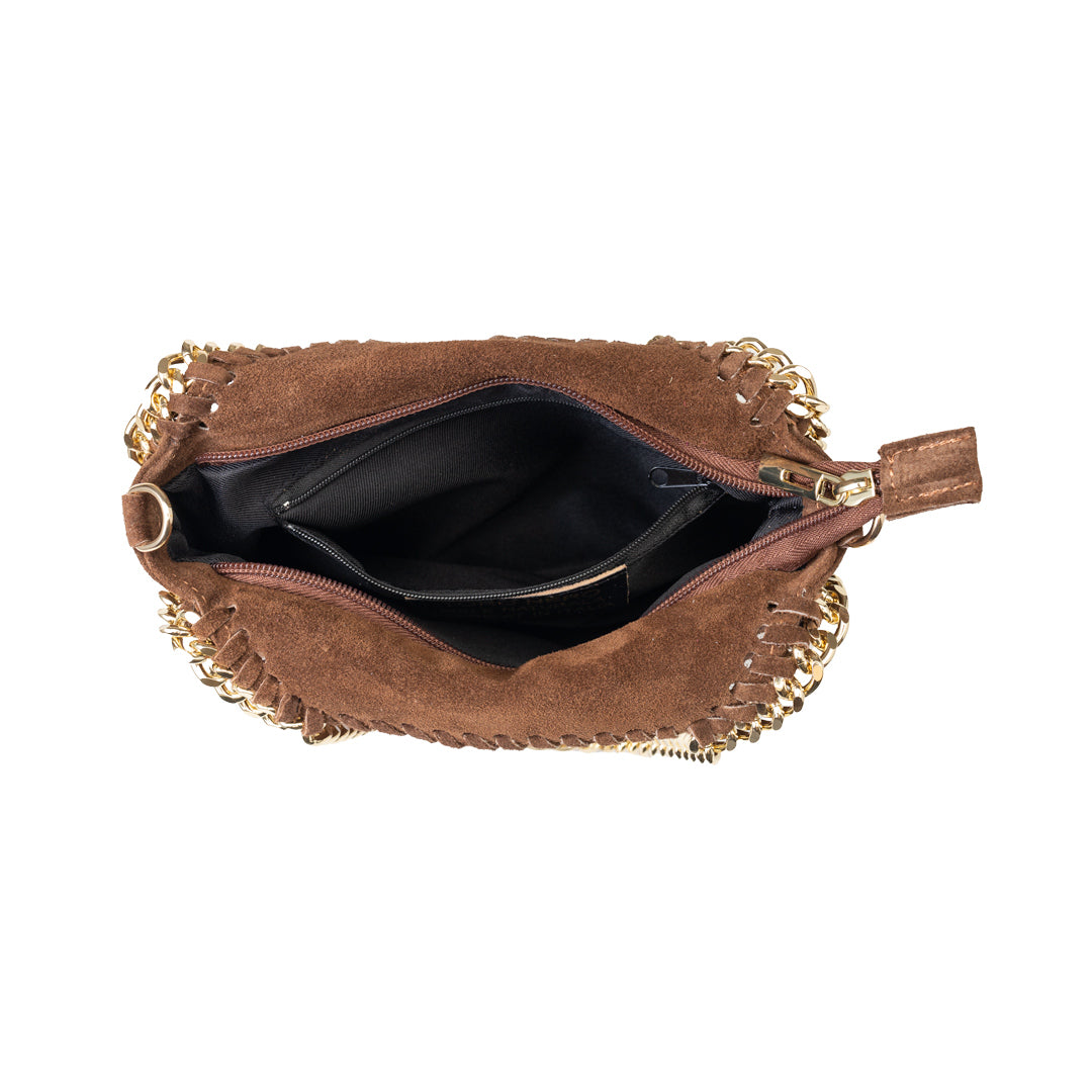 Bolso de mujer de piel natural marrón oscuro Ilona