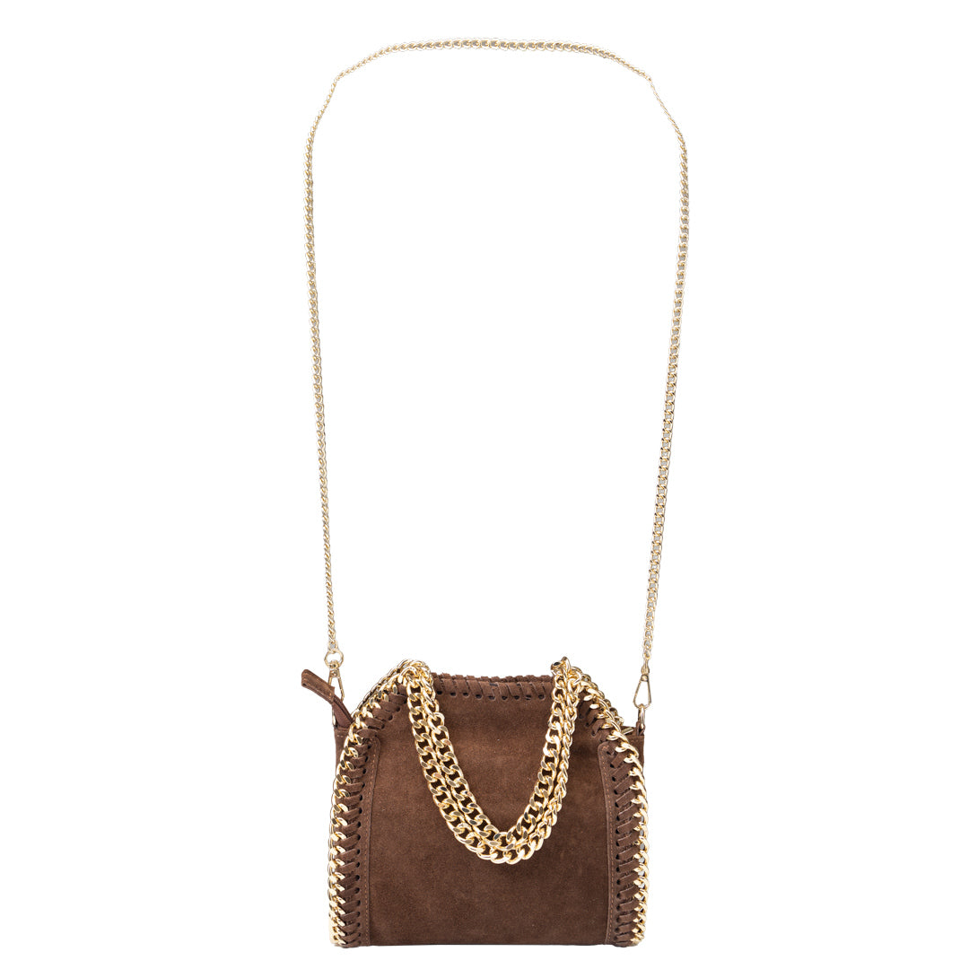 Bolso de mujer de piel natural marrón oscuro Ilona