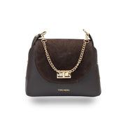 Bolso de mujer de ante natural, marrón oscuro Raisa
