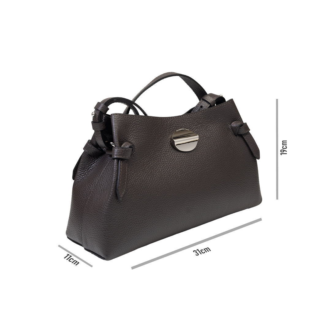 Bolso de mujer de piel natural marrón oscuro Tania