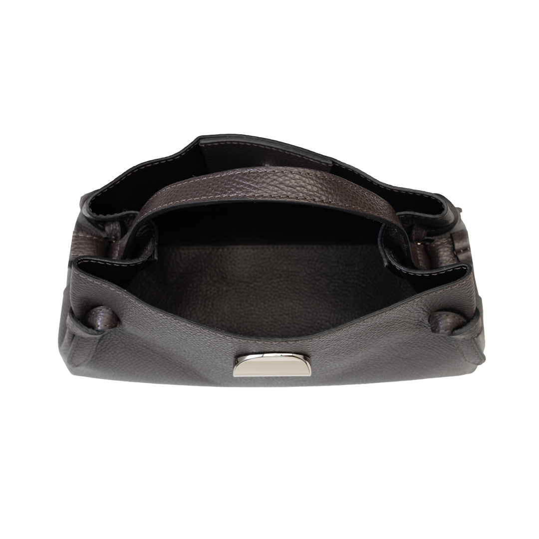Bolso de mujer de piel natural marrón oscuro Tania