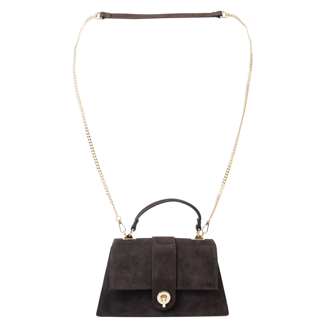 Bolso de mujer de cuero genuino marrón oscuro Verona