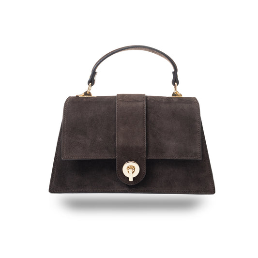 Bolso de mujer de cuero genuino marrón oscuro Verona