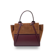Bolso de mujer de piel natural marrón-burdeos Erika