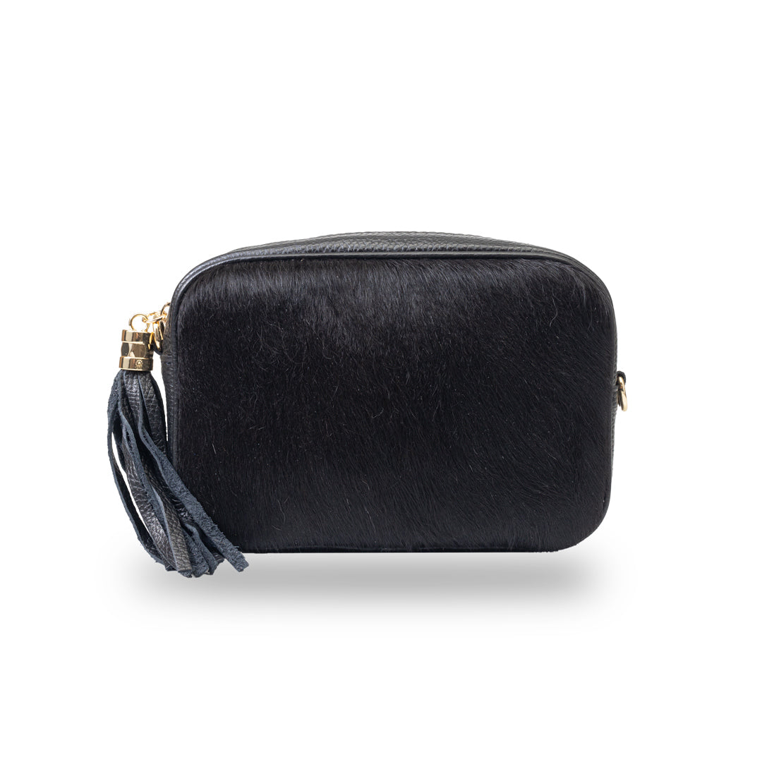 Bolso de mujer de piel auténtica negra Adela