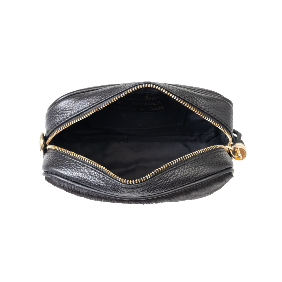 Bolso de mujer de piel auténtica negra Adela