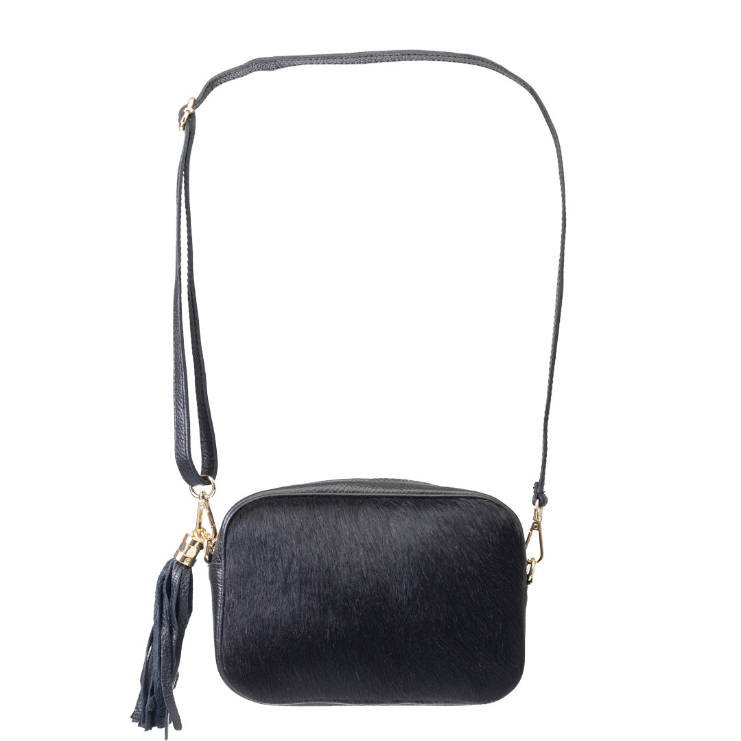 Bolso de mujer de piel auténtica negra Adela