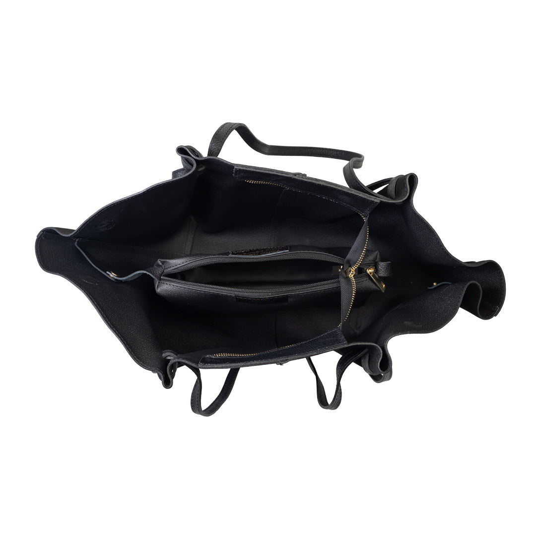 Bolso de mujer de piel natural negra Alice