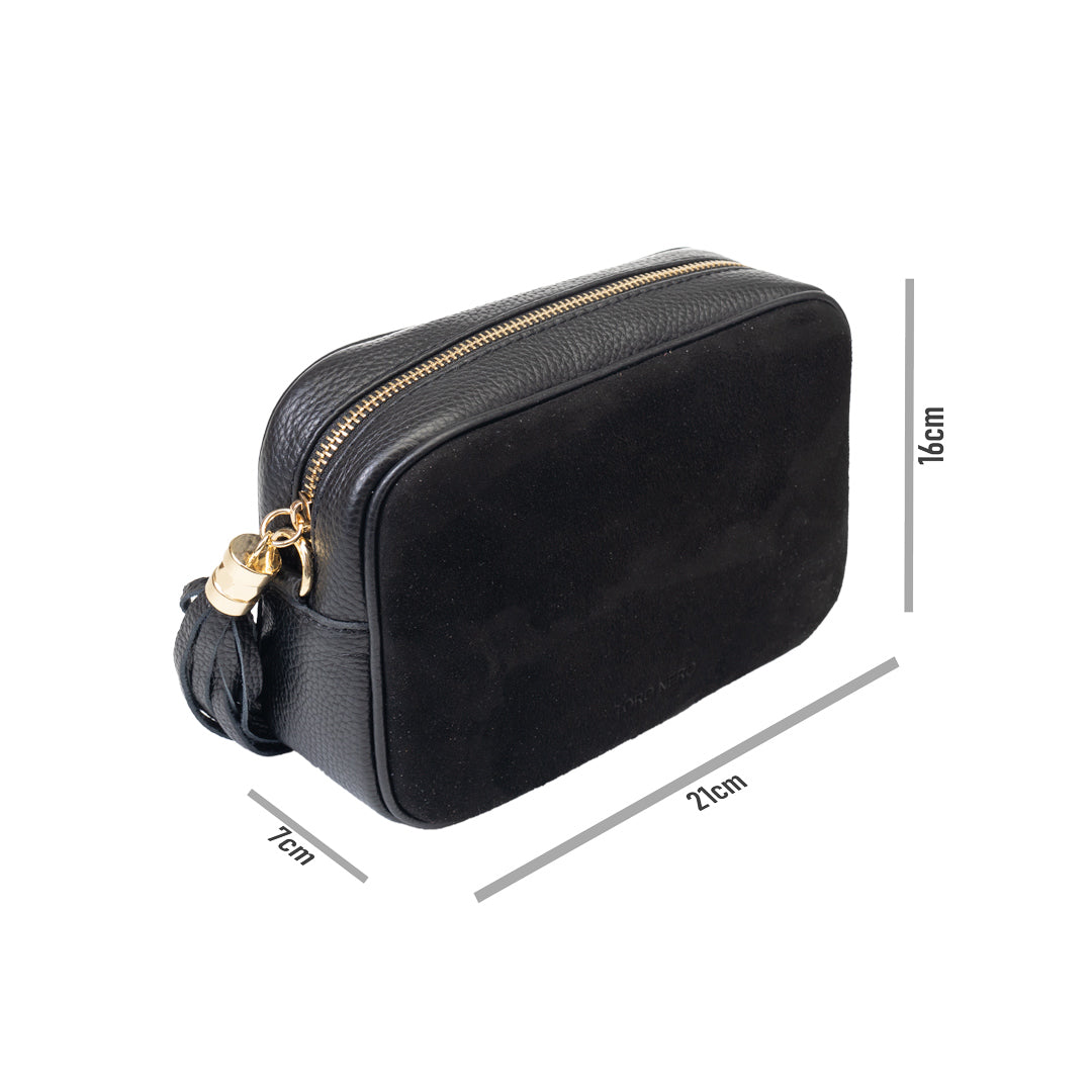 Bolso de mujer de piel natural negro Ancuta