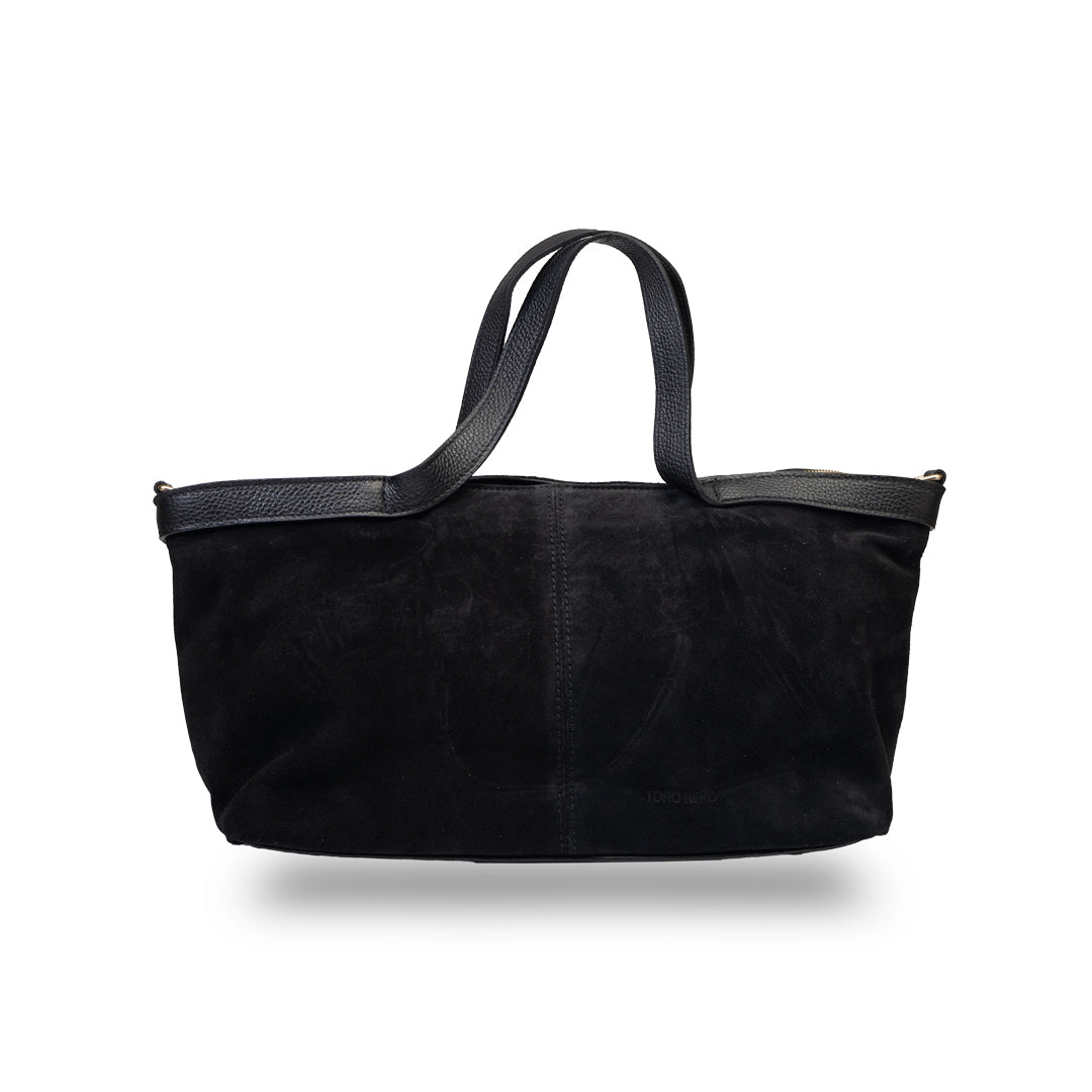 Bolso de mujer de ante natural negro Bianca