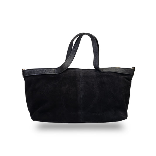 Bolso de mujer de ante natural negro Bianca