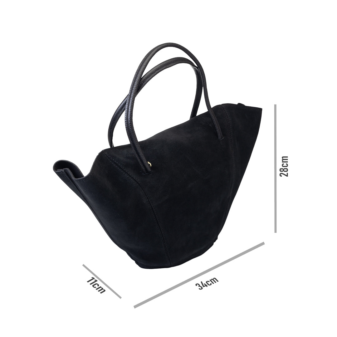 Bolso de mujer de cuero natural negro Diana