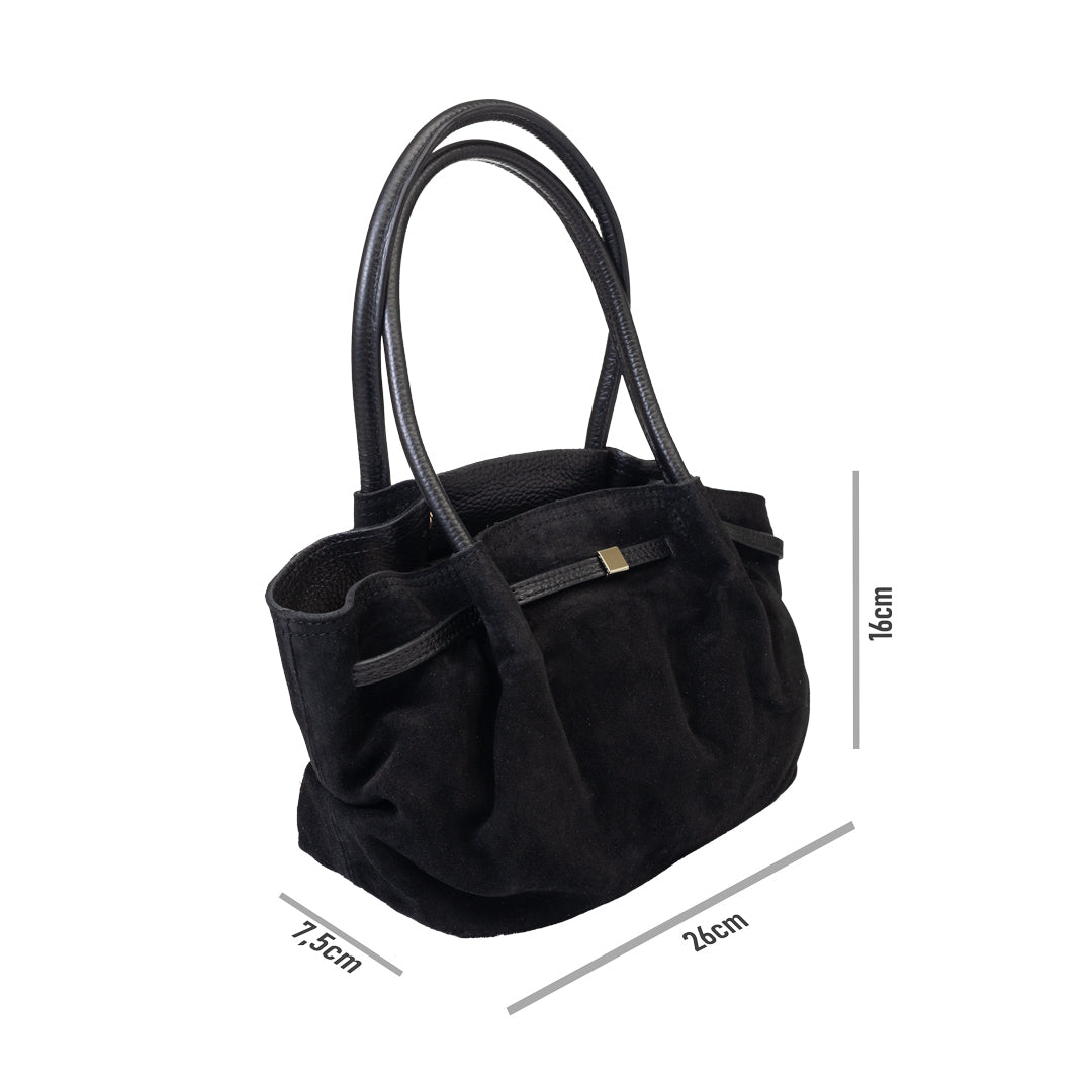 Bolso de mujer de piel natural negro Elena