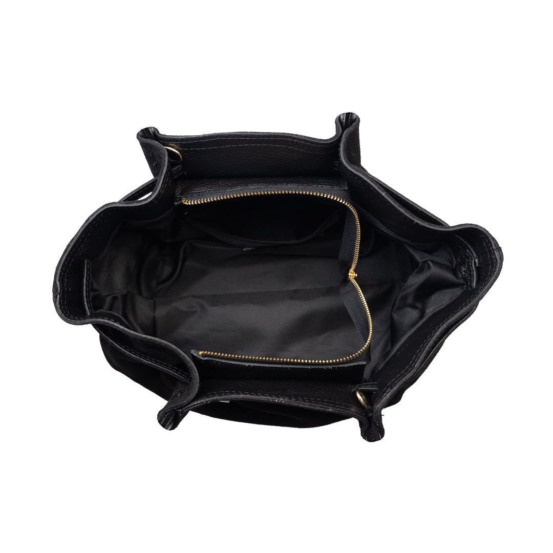 Bolso de mujer de piel natural negro Elena