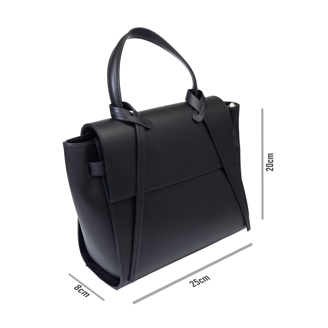 Bolso de mujer de piel natural negra Erika