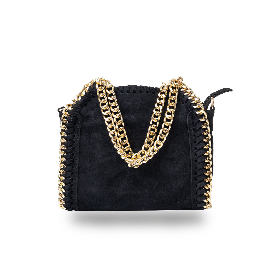 Bolso de mujer de piel natural negra Ilona