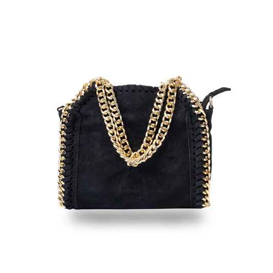 Bolso de mujer de piel natural negra Ilona