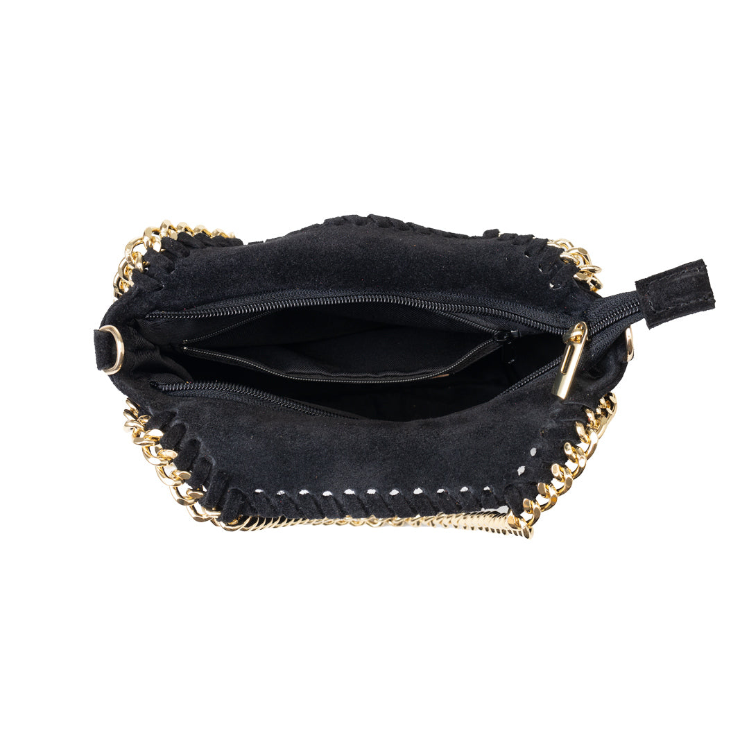 Bolso de mujer de piel natural negra Ilona
