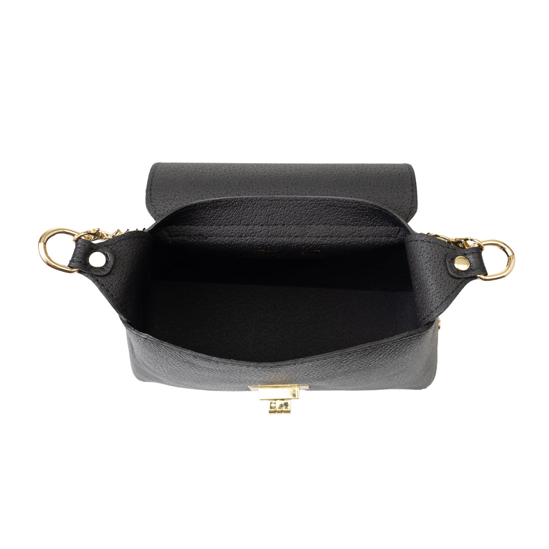 Bolso de mujer de piel natural negro Raisa