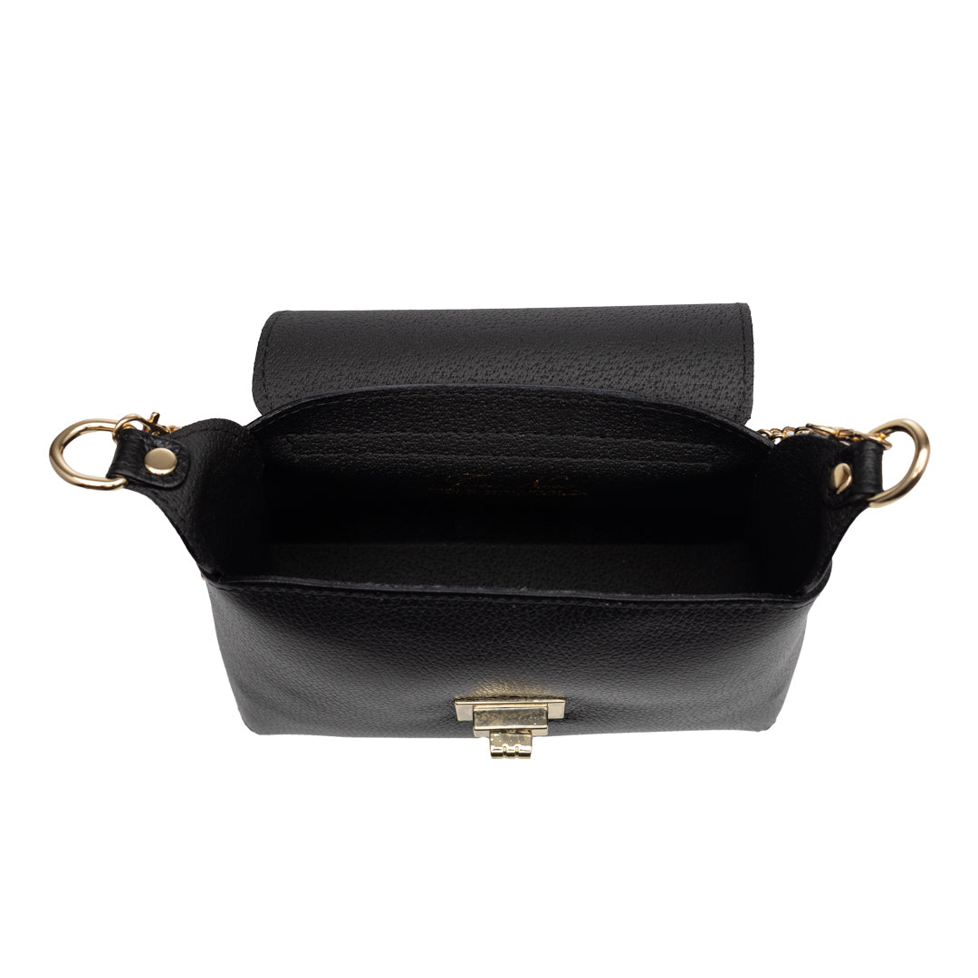 Bolso de mujer de ante natural, negro Raisa