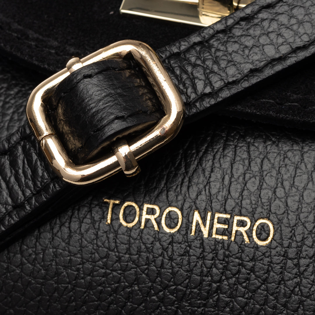Bolso de mujer de ante natural, negro Raisa