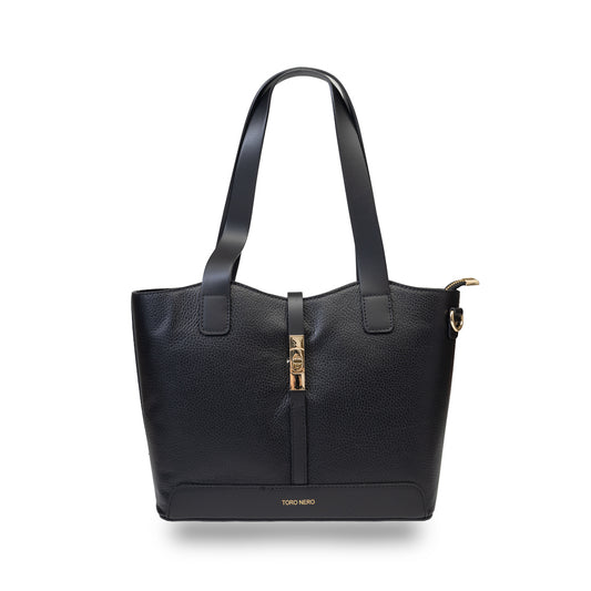 Bolso de mujer de piel natural negro Sorina