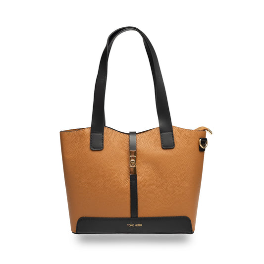 Bolso de mujer de piel auténtica negro-marrón Sorina