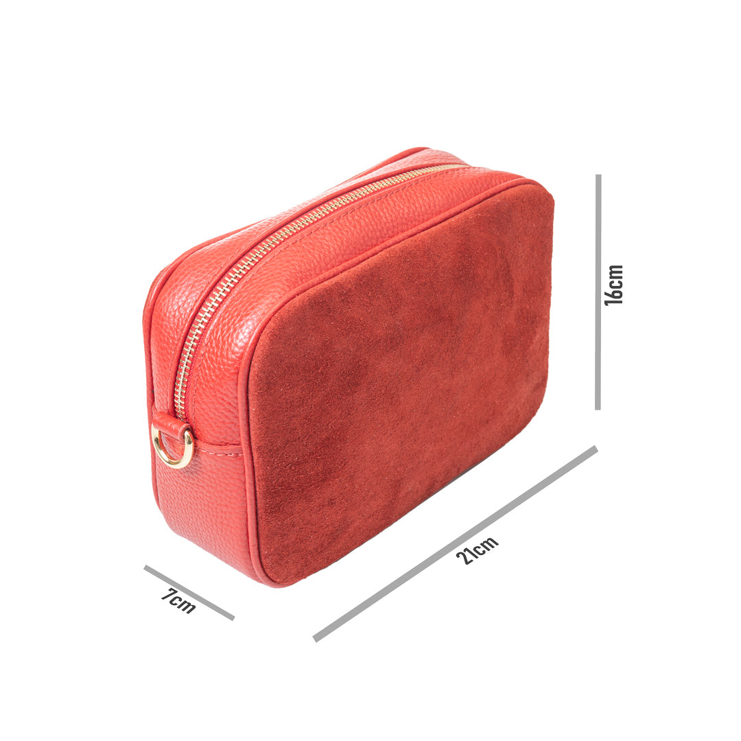 Bolso de mujer de piel genuina rojo Ancuta