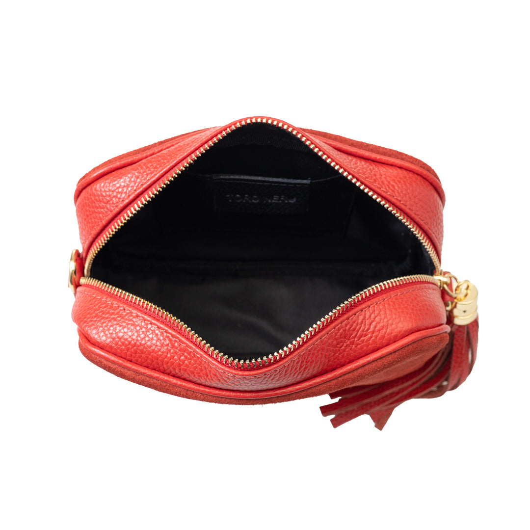Bolso de mujer de piel genuina rojo Ancuta