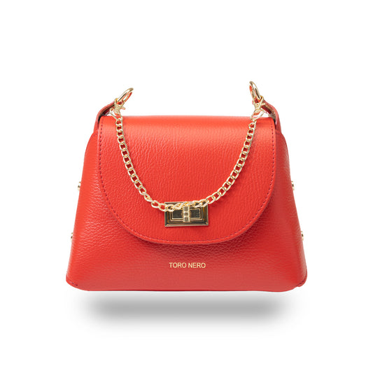 Bolso de piel natural rojo Raisa para mujer