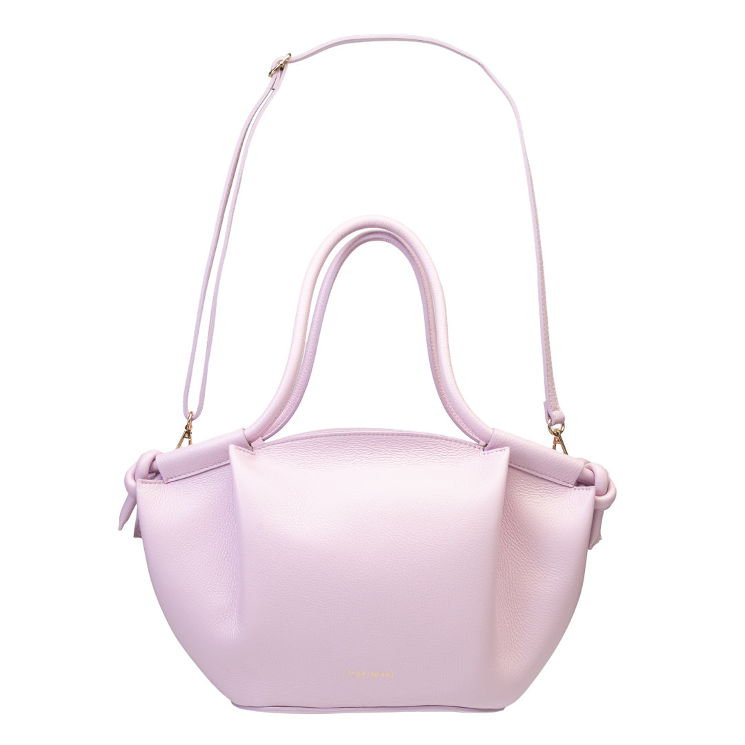 Geanta dama din piele naturala roz deschis Karina