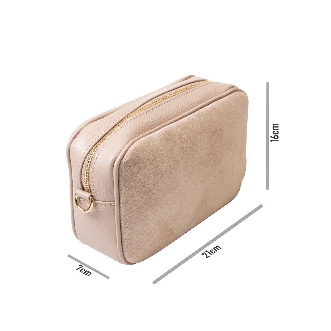 Bolso de mujer de piel genuina rosa palo Ancuta