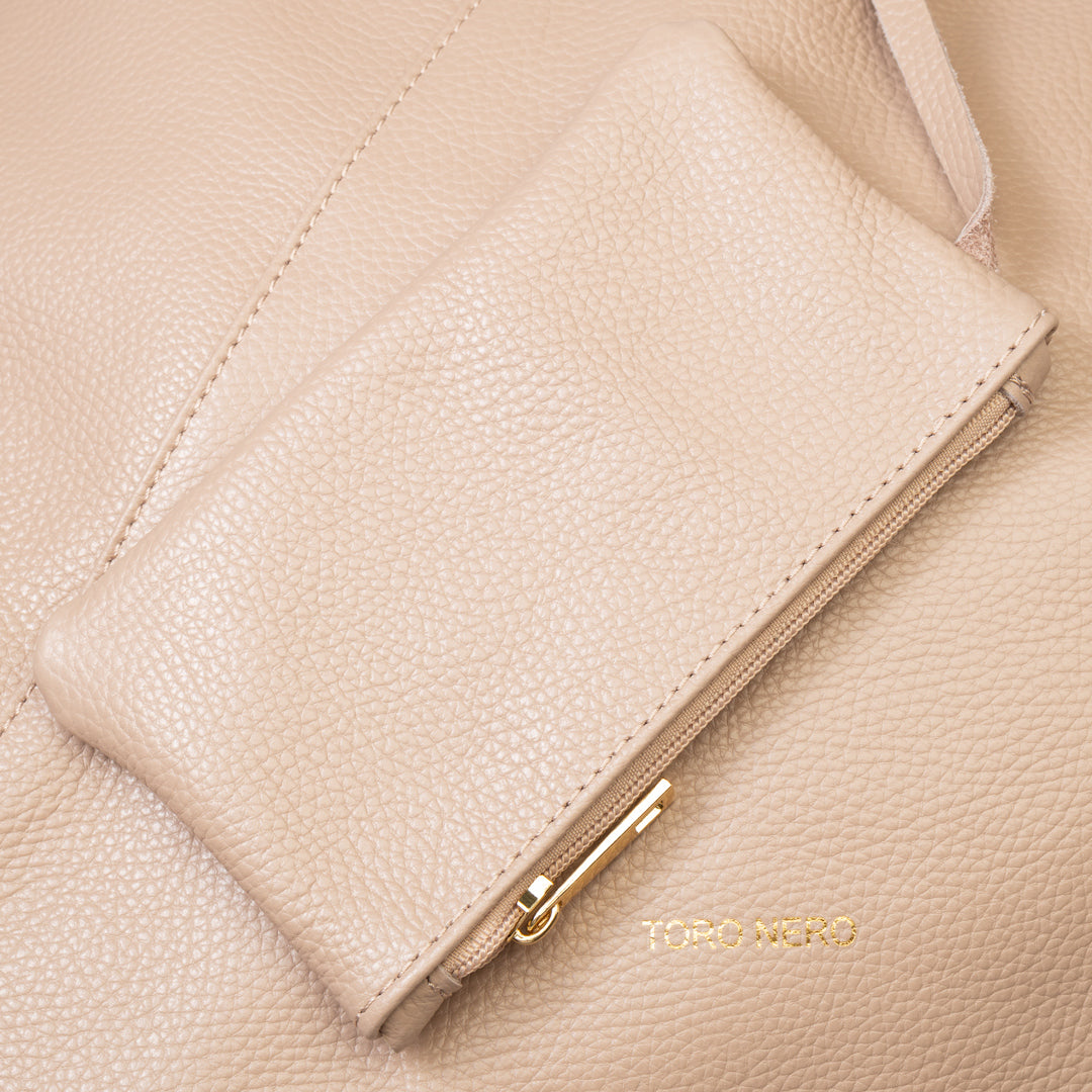 Bolso de mujer de piel natural rosa palo Camelia
