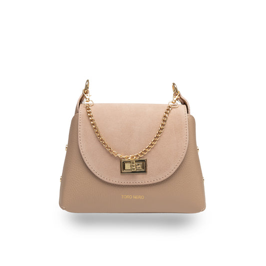 Bolso de mujer de ante natural, rosa palo Raisa